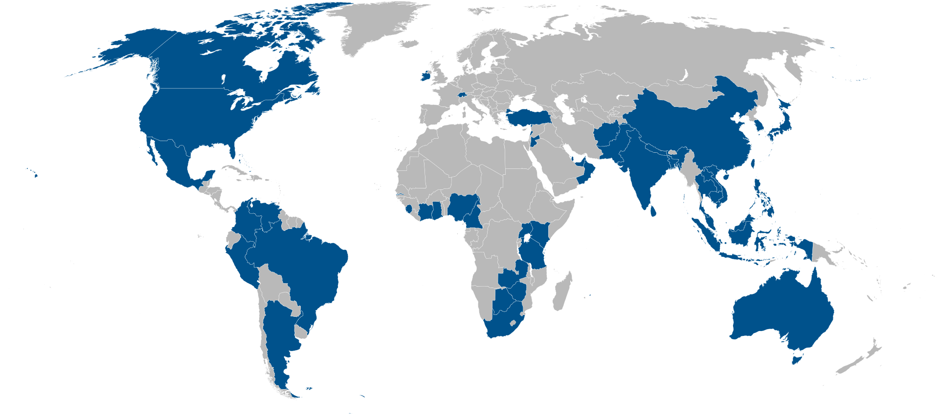 Standard Chartered global presence 2007.svg