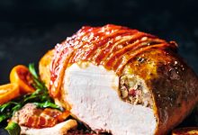 M&S Oakham turkey crown stuffed with caramelised Italian chestnuts, pancetta, Calabrian orange & thyme